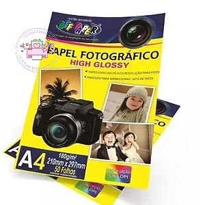 Papel Fotográfico À PROVA D'ÁGUA -  High Glossy - 180g / 20 Folhas